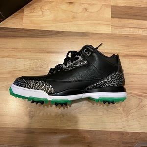 Nike Air Jordan 3 iii GOLF shoes.  Extremely rare black and green glow.  NIB